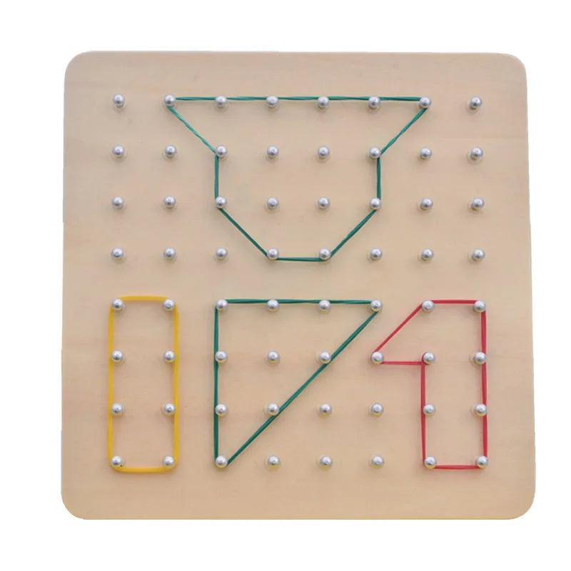 Wooden Geoboard for Kids – Montessori Rubber Band Pattern Toy