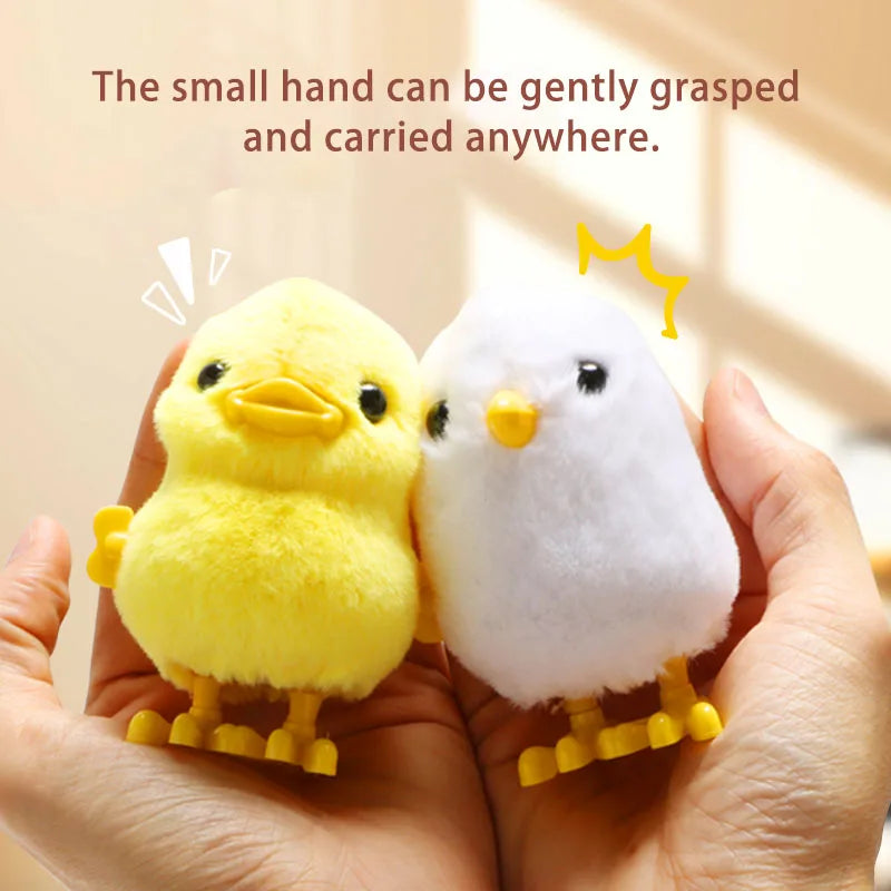 1/2Pcs Wind-Up Jumping Chicken and Duck Toys, Simulated Plush Chicken and Duck Walking Simulation, Halloween and Christmas Gifts