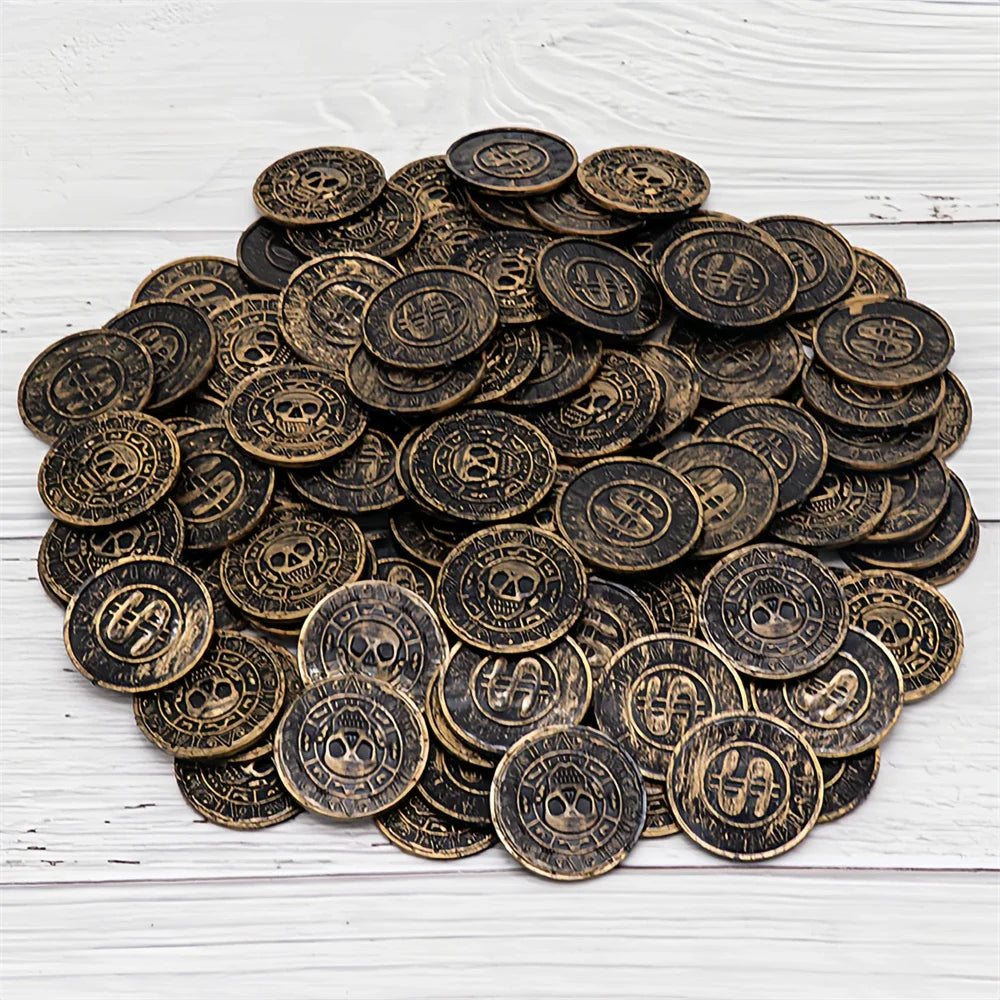 Pirate Treasure Coins, Plastic Fake Gold Coins for Party Favors