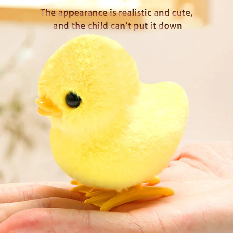 1/2Pcs Wind-Up Jumping Chicken and Duck Toys, Simulated Plush Chicken and Duck Walking Simulation, Halloween and Christmas Gifts