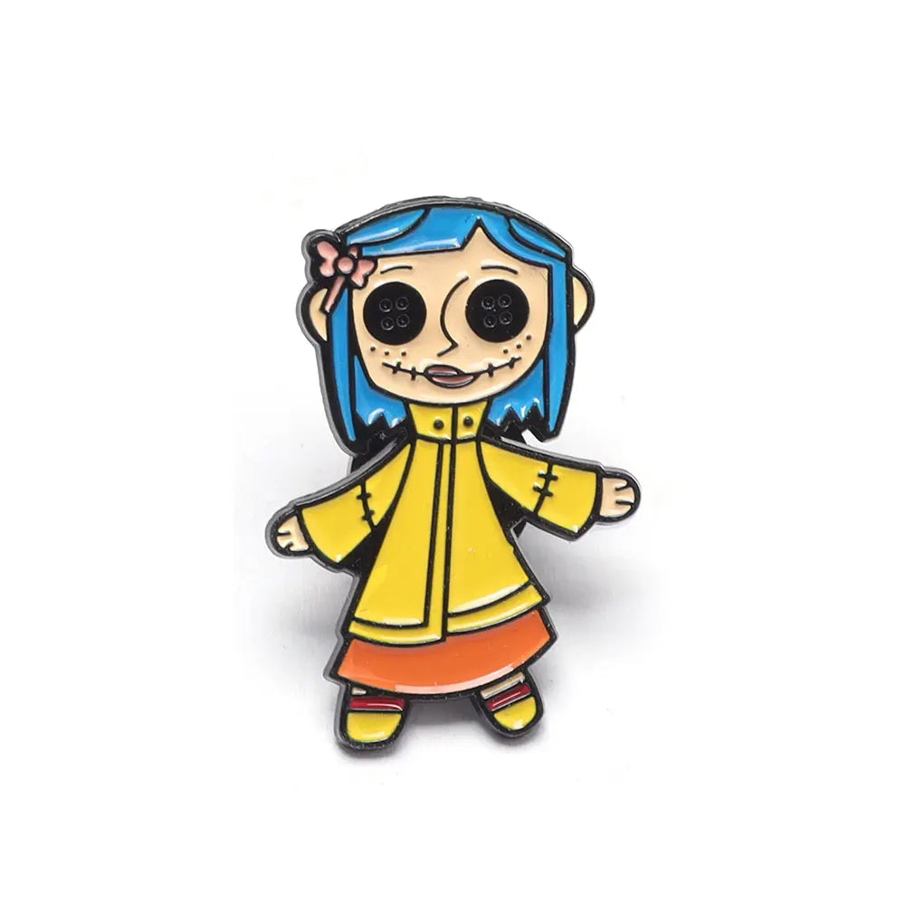 Horror Character Enamel Pin – Gothic Halloween Lapel Brooch
