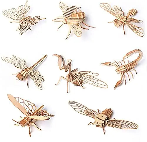 3D Wooden Animal Puzzle – DIY Assembly Model Kit