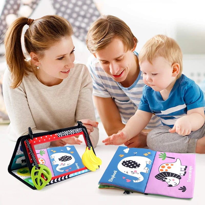 Baby Tummy Time Mirror – Black & White Sensory Toy for 6–24 Months