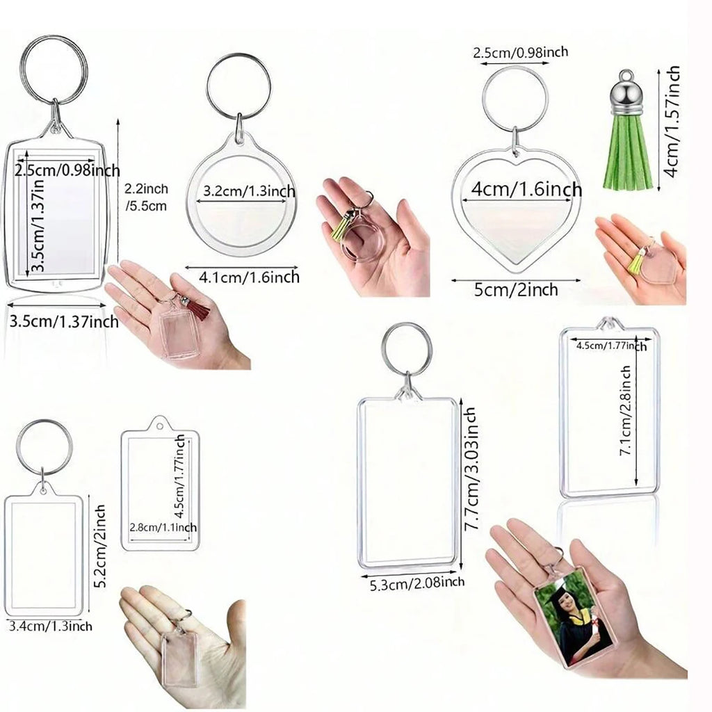 Photo Frame Keychain Clear Acrylic