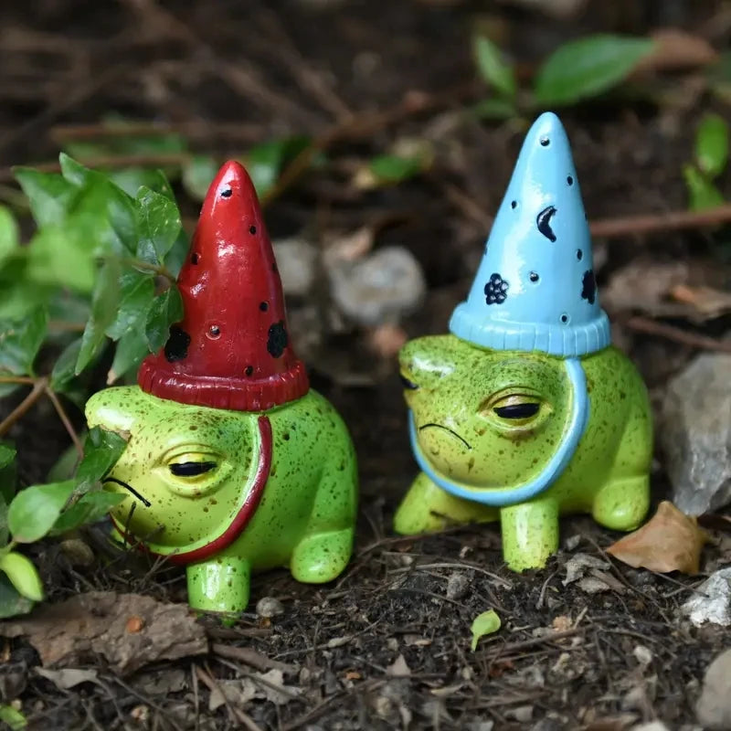 Frog Garden Statue – Cute Ceramic Frog Figurine Decor