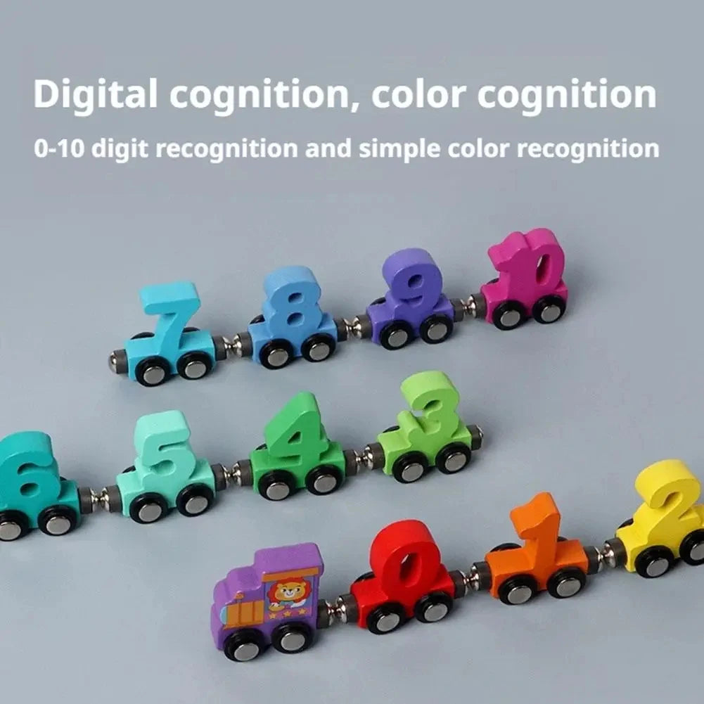 Magnetic Number Train Set – Wooden Educational Building Blocks