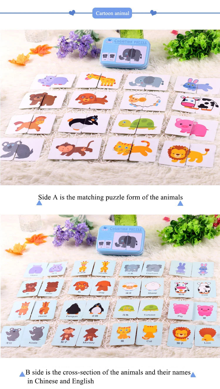 Montessori Toddler Puzzle – Wooden Animal Jigsaw Game