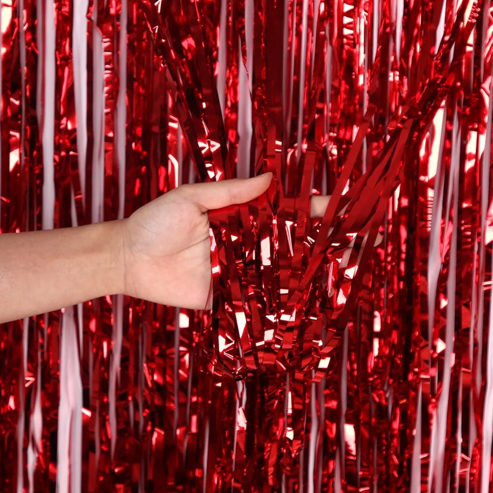 Metallic Foil Fringe Curtain – 1×2M Party Backdrop