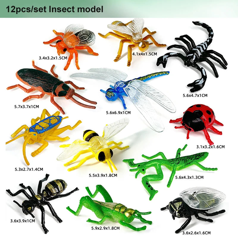 12-Piece Insect Animal Figures Set