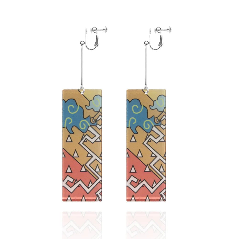 Pink Acrylic Drop Earrings – Japanese-Inspired Cosplay Jewelry for Women